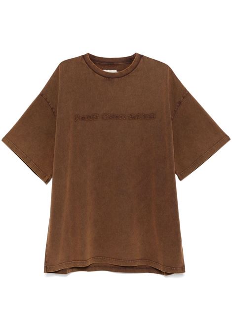 Brown logo-appliqué T-shirt Feng chen wang - women FENG CHEN WANG | T-shirt | FUF18TS07KHK